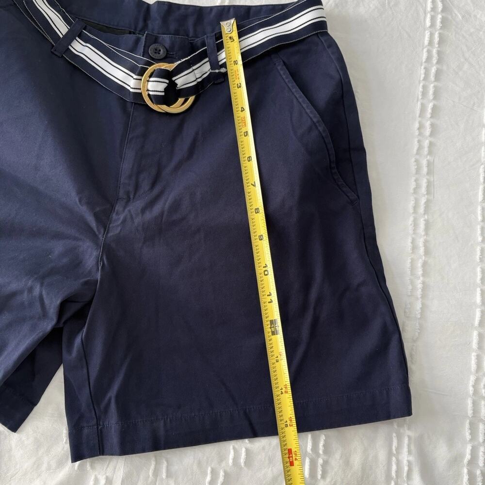 Ralph Lauren Navy Shorts Women’s Striped Belt w/ Gold NEW Without Tags Size 4 - Picture 7 of 9